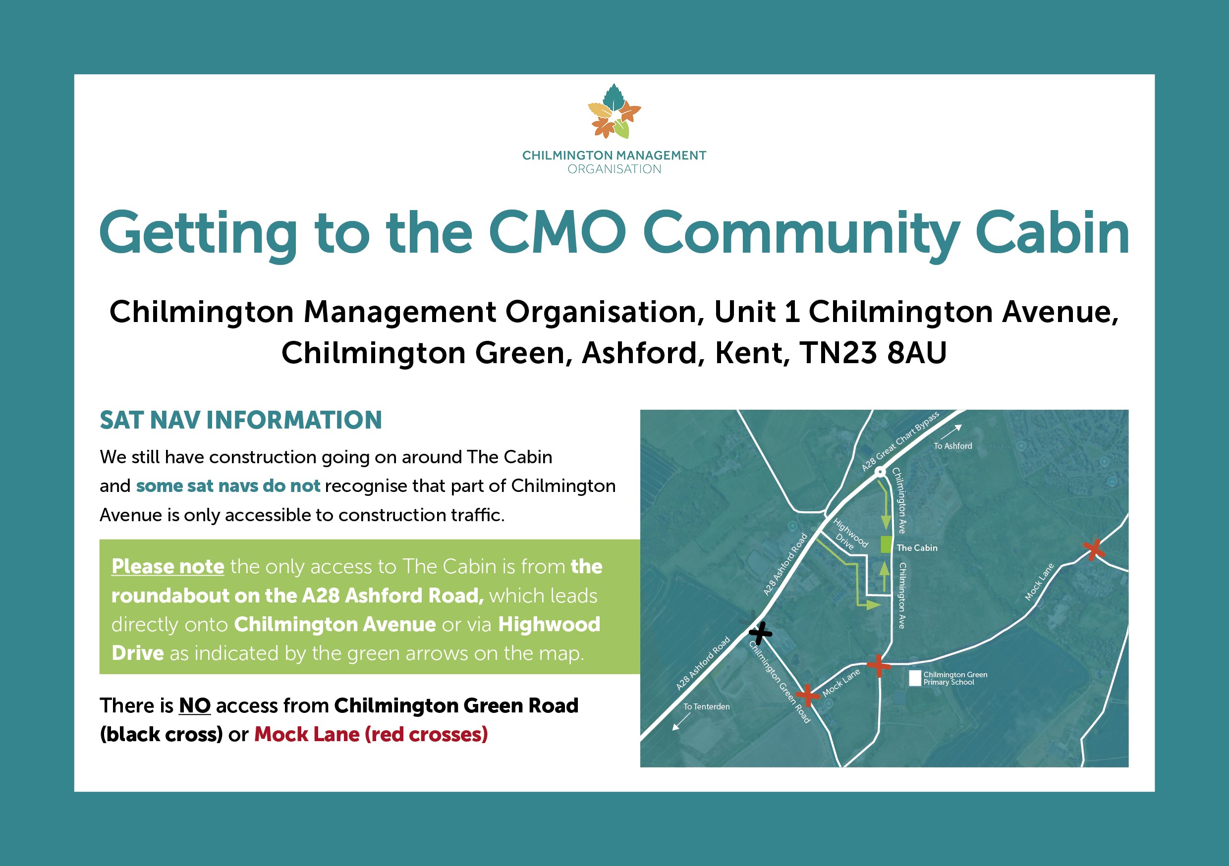 Directions to the CMO Cabin